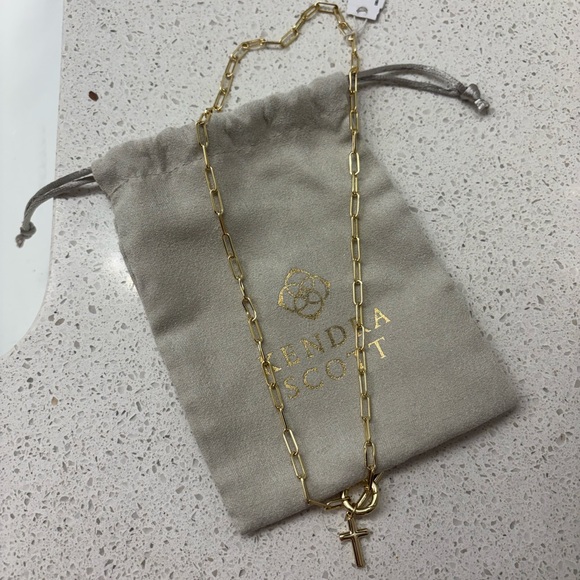 Kendra Scott Gold Cross Pendant Necklace - Picture 3 of 4